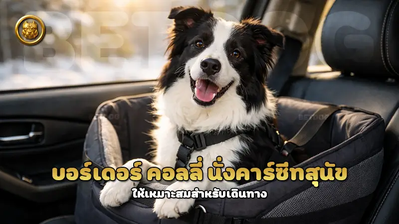 บอร์เดอร์ คอลลี่ นั่งคาร์ซีทสุนัข